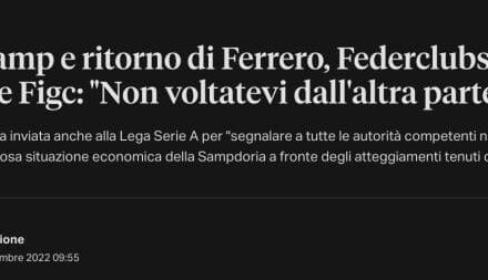 Parliamo un po’ di Calcio, e di Sampedoria